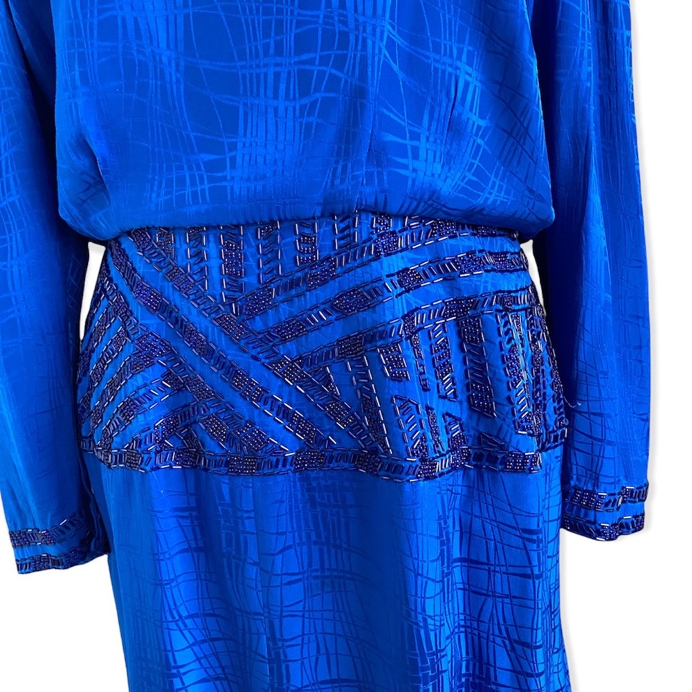 Vintage Beaded Silk D’ore Cocktail Dress, Women's 14 - Picture 12 of 16